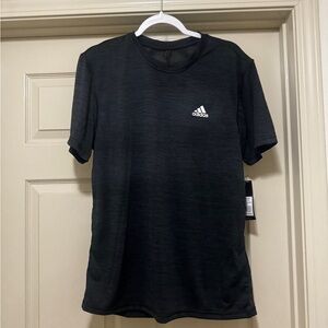adidas Black Short-Sleeve Athletic Tee with Logo